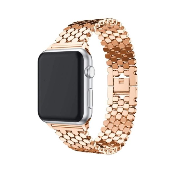 NEW Luxury Adjustable ROSE GOLD Stainless Steel Strap band For Apple Watch - Picture 1 of 6